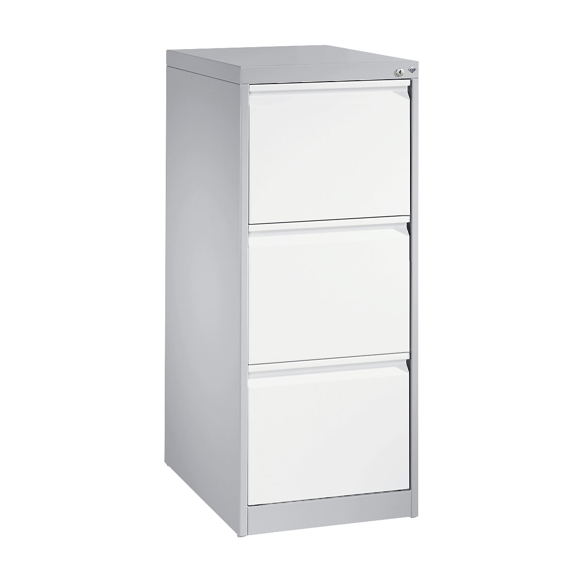 C+P – ACURADO index card cabinet, 1 track, 3 drawers, white aluminium / traffic white