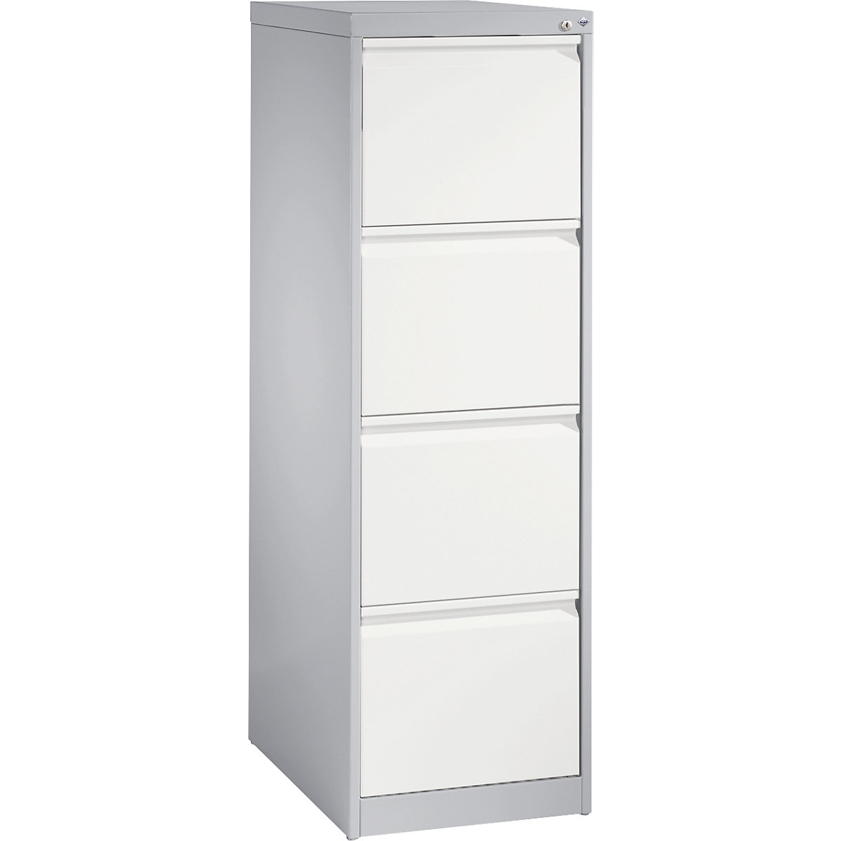 ACURADO index card cabinet – C+P, 1 track, 4 drawers, white aluminium / traffic white-5