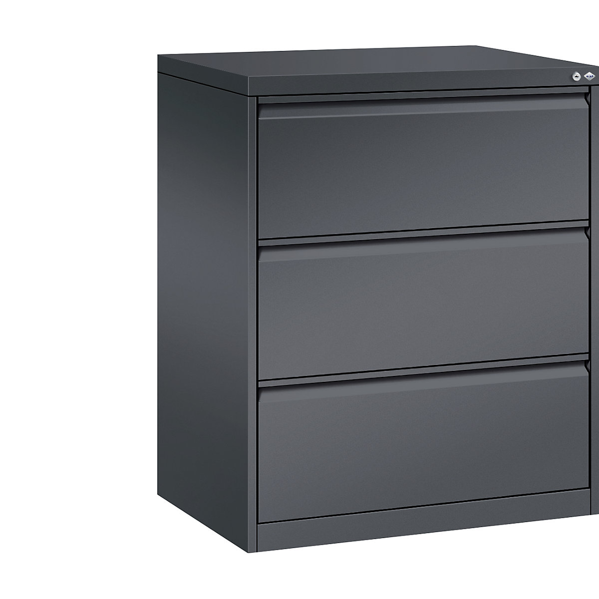 ACURADO index card cabinet – C+P, 2 track, 3 drawers, black grey