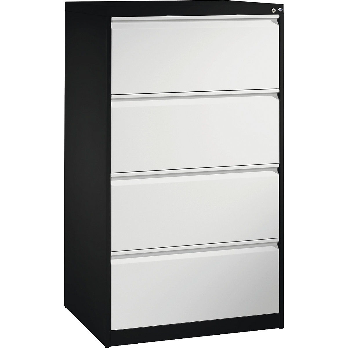 ACURADO index card cabinet – C+P, 2 track, 4 drawers, black grey / light grey-4