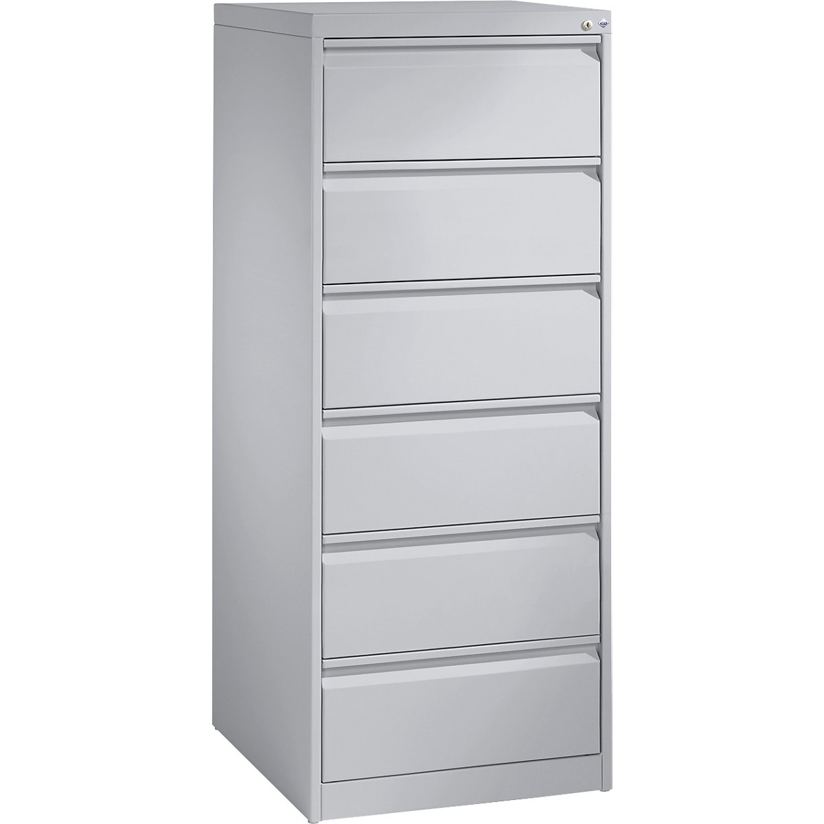 C+P – ACURADO index card cabinet, 2 track, 6 drawers, white aluminium