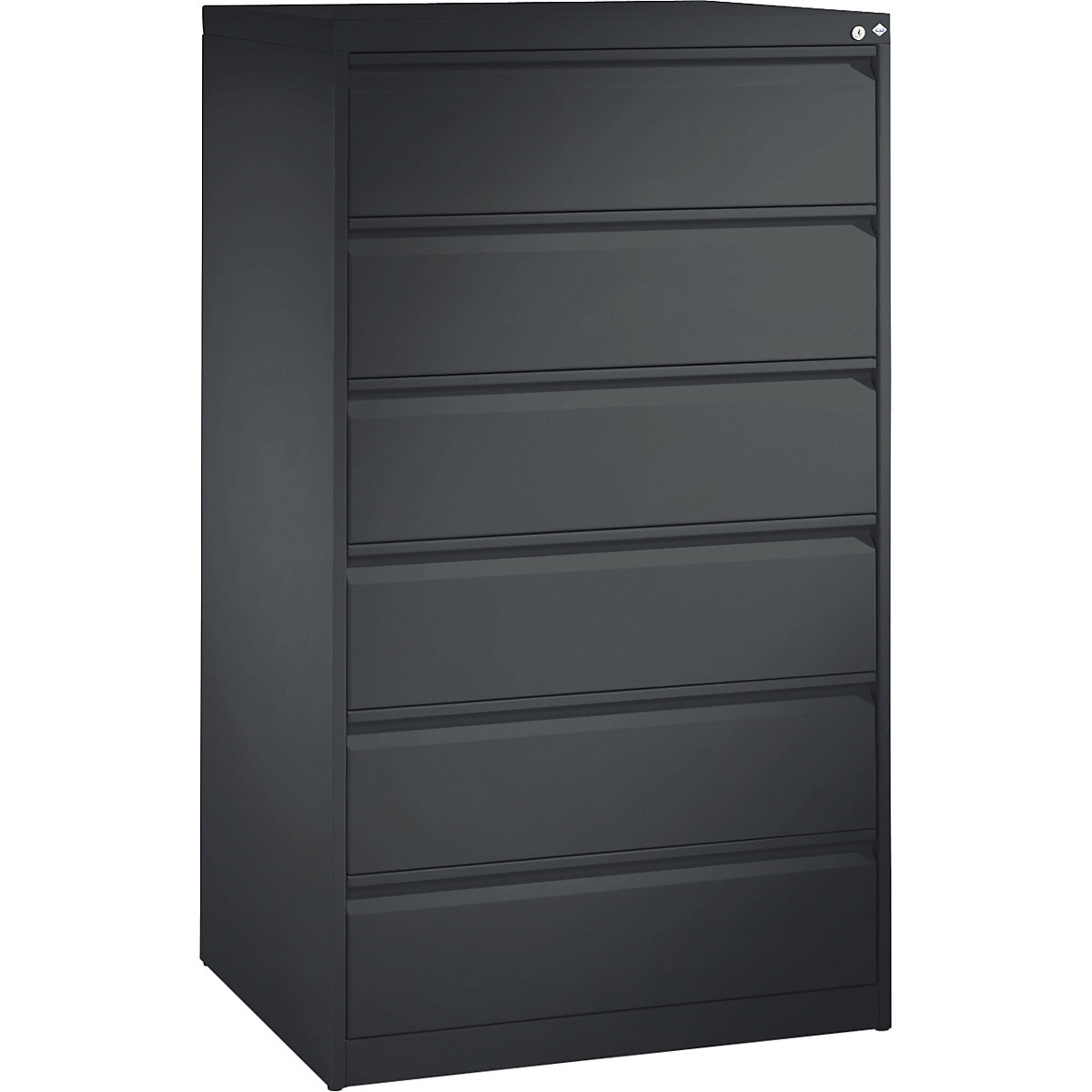 ACURADO index card cabinet – C+P, 3 track, 6 drawers, black grey-5
