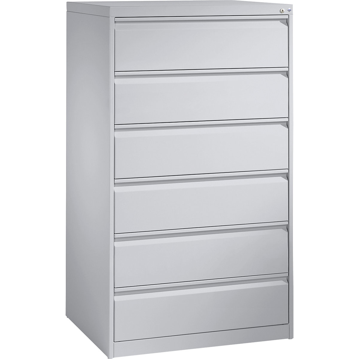 ACURADO index card cabinet – C+P, 3 track, 6 drawers, white aluminium-4