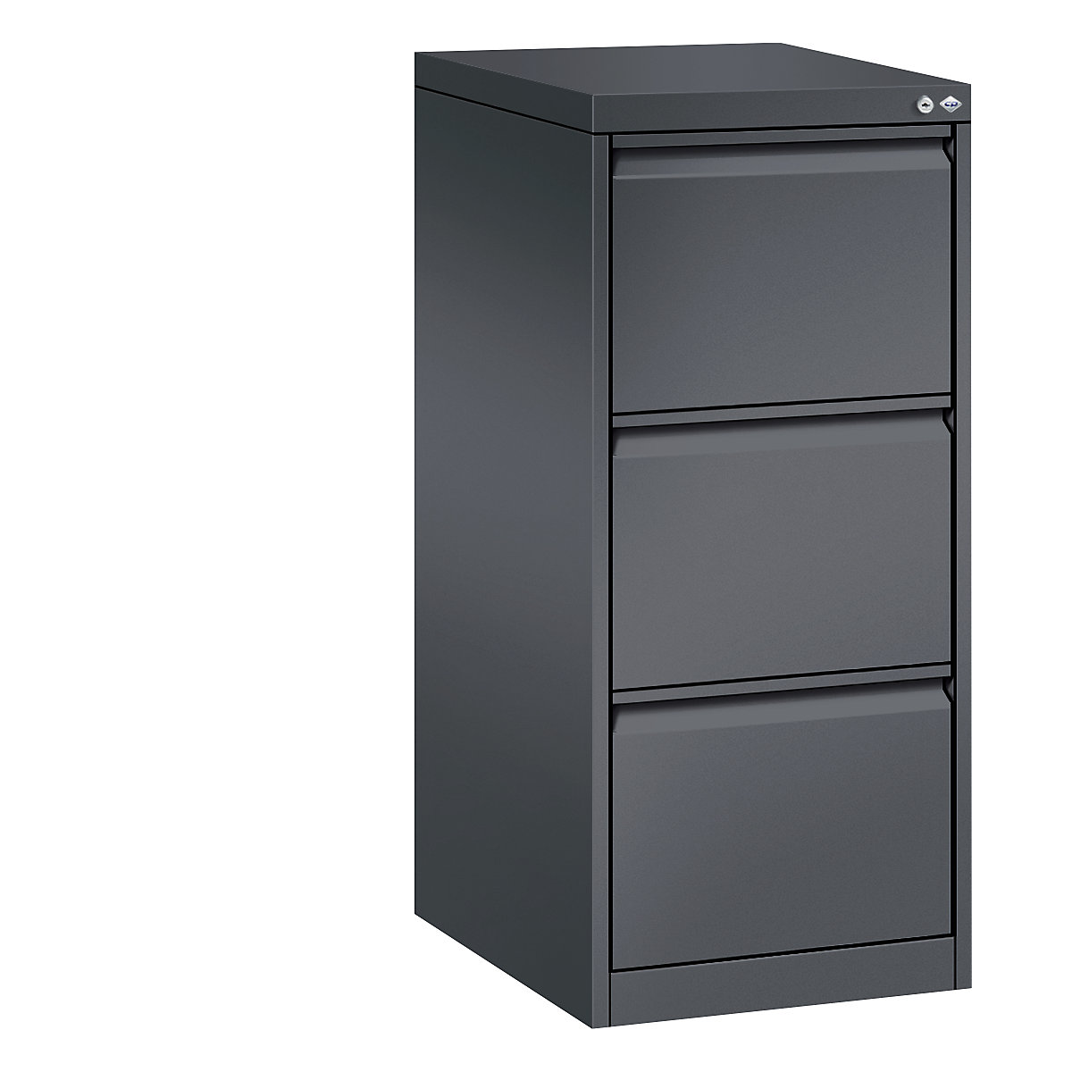 ACURADO suspension filing cabinet – C+P, 1 track, 3 drawers, black grey-7