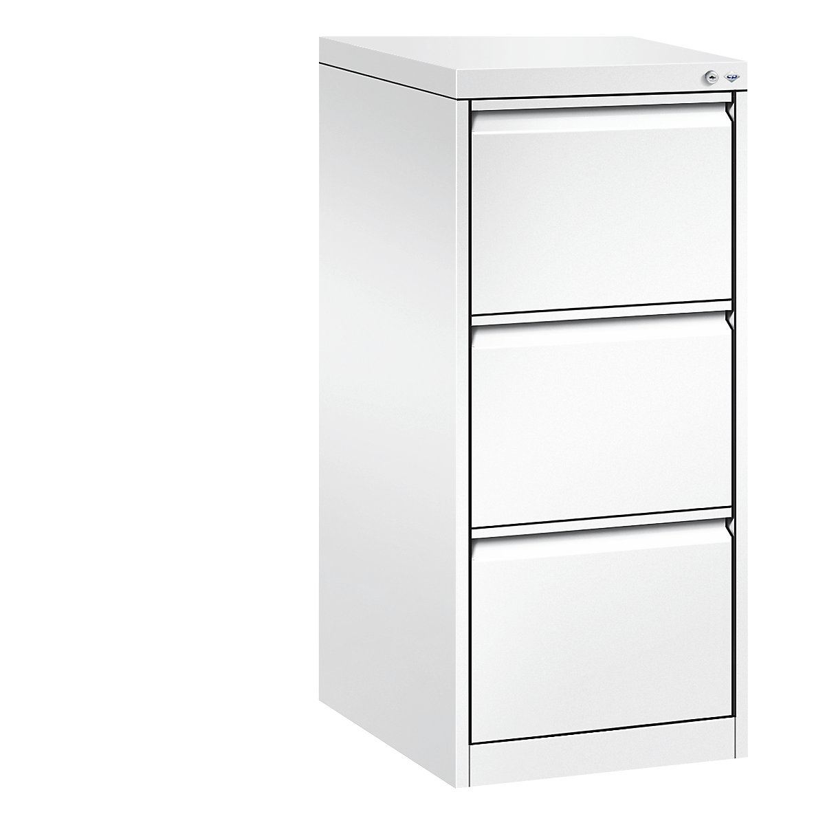 C+P – ACURADO suspension filing cabinet, 1 track, 3 drawers, traffic white