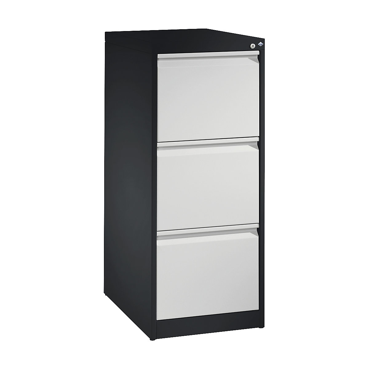 C+P – ACURADO suspension filing cabinet, 1 track, 3 drawers, black grey / light grey