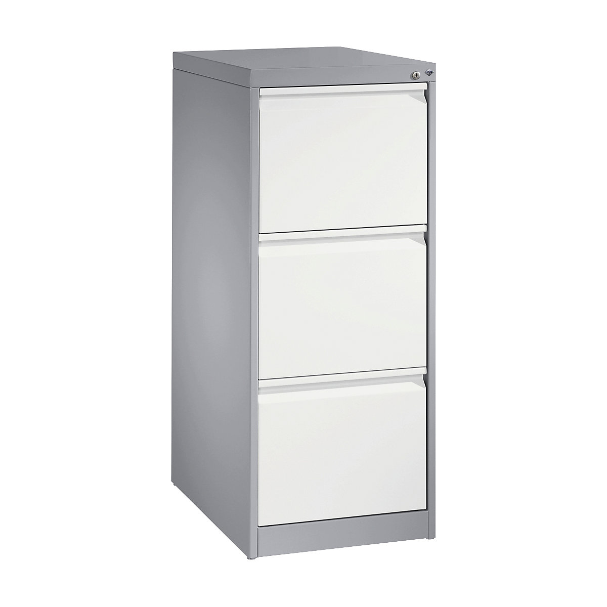 C+P – ACURADO suspension filing cabinet, 1 track, 3 drawers, white aluminium / traffic white