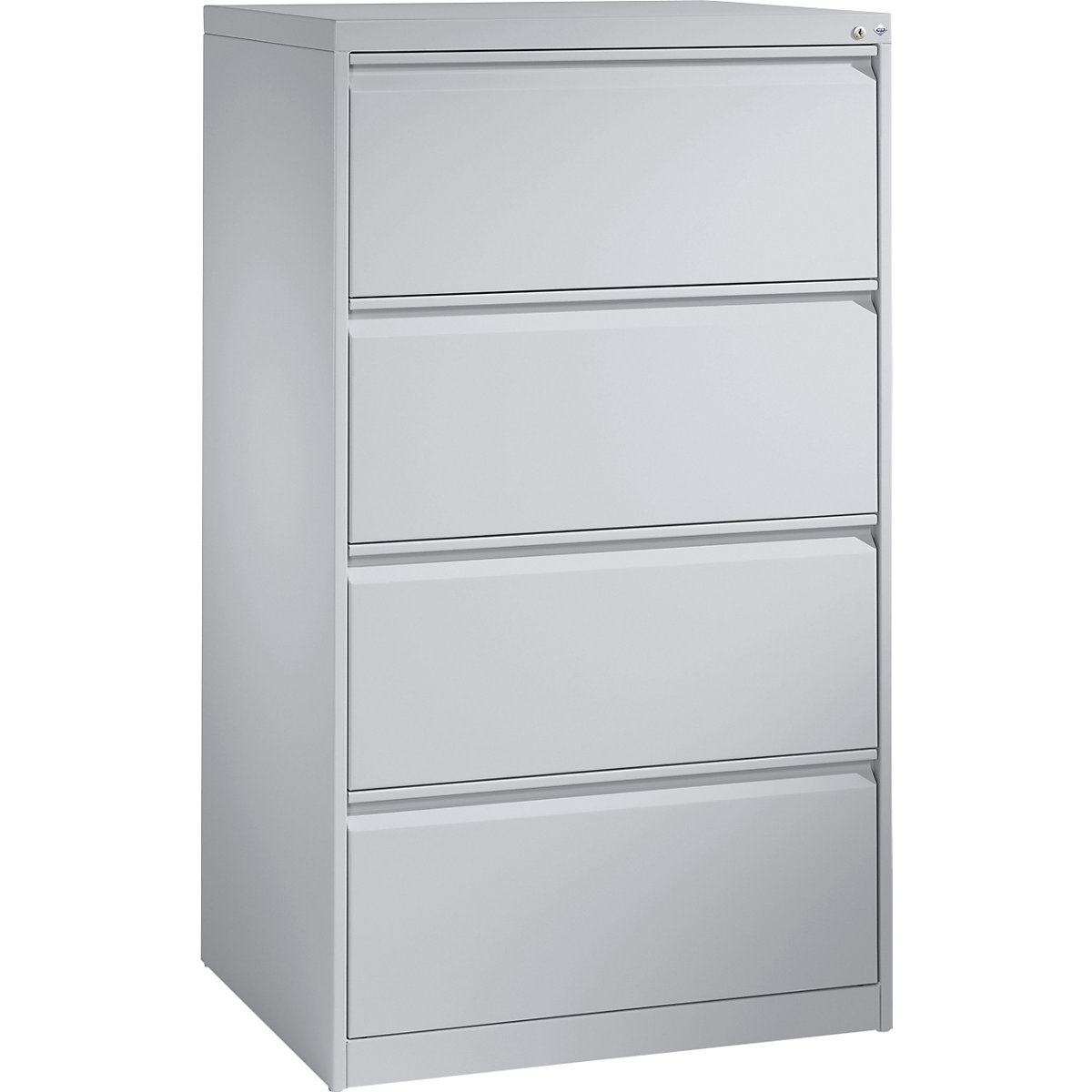 ACURADO suspension filing cabinet – C+P, 2 track, 4 drawers, white aluminium-4
