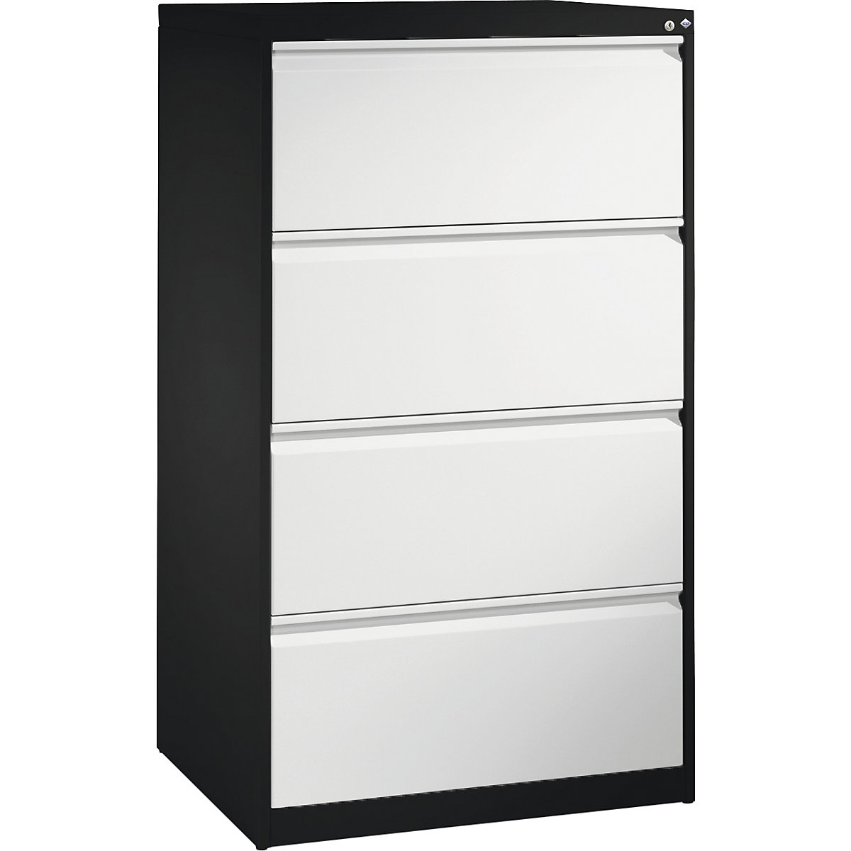 ACURADO suspension filing cabinet – C+P, 2 track, 4 drawers, black grey / light grey-3