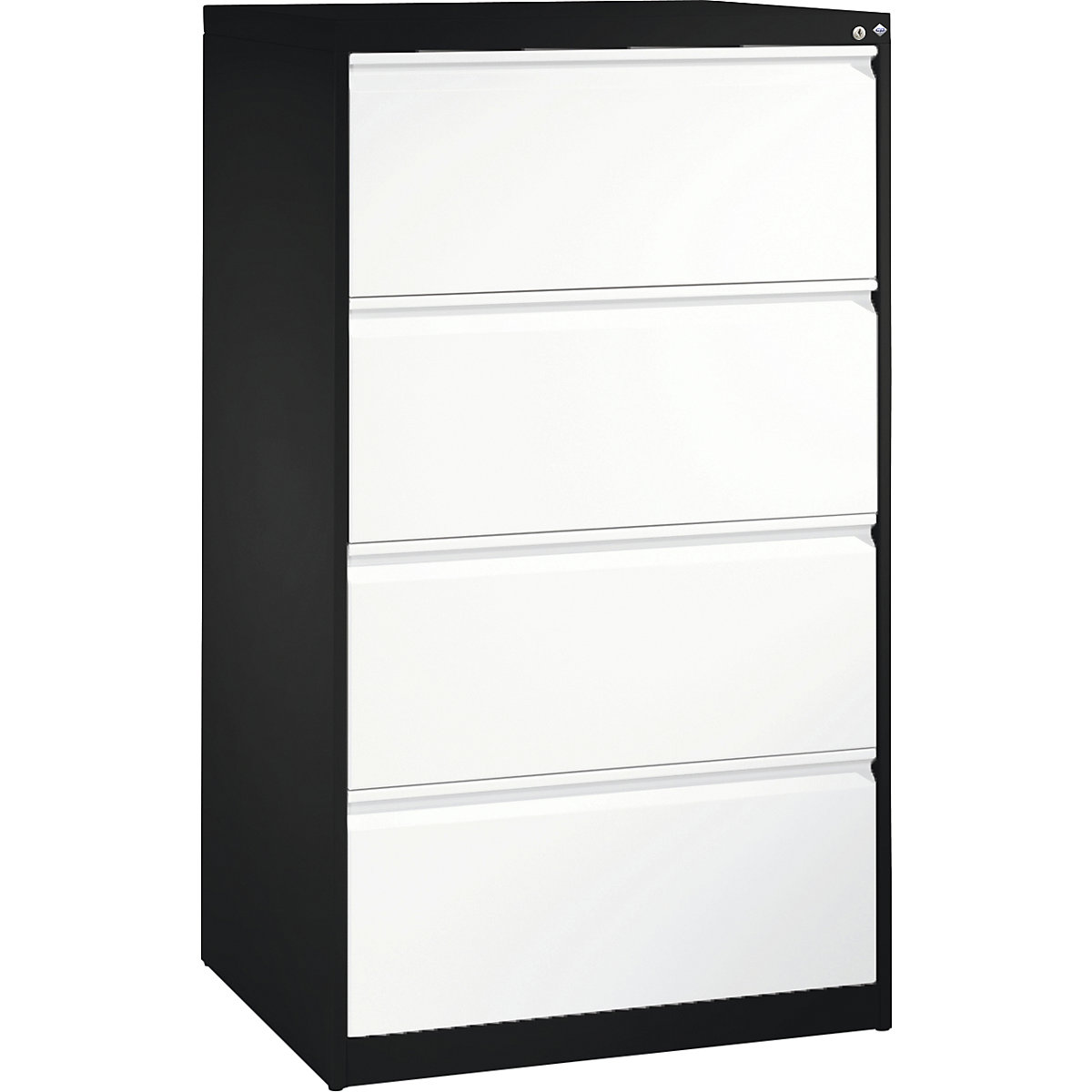 ACURADO suspension filing cabinet – C+P, 2 track, 4 drawers, black grey / traffic white-6