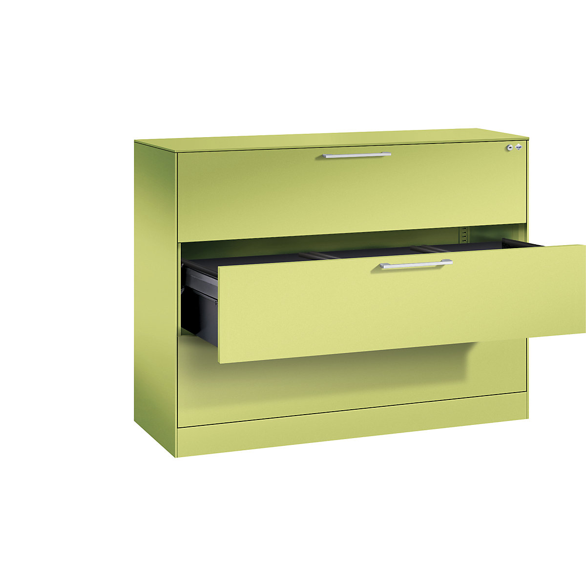 ASISTO suspension filing cabinet – C+P, width 1200 mm, with 3 drawers, viridian green/viridian green-4
