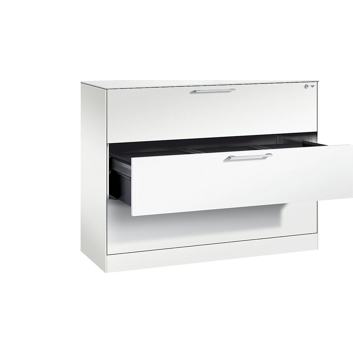 ASISTO suspension filing cabinet – C+P, width 1200 mm, with 3 drawers, traffic white/traffic white-17