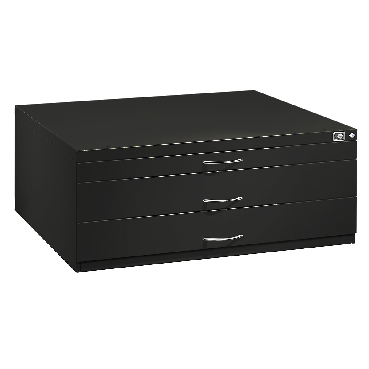 Drawing cabinet – C+P, A1, 3 drawers, height 420 mm, black grey-19