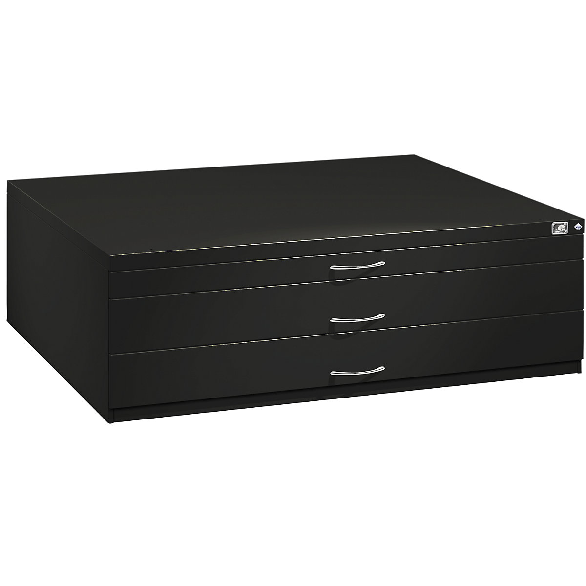 Drawing cabinet – C+P, A0, 3 drawers, height 420 mm, black grey-14