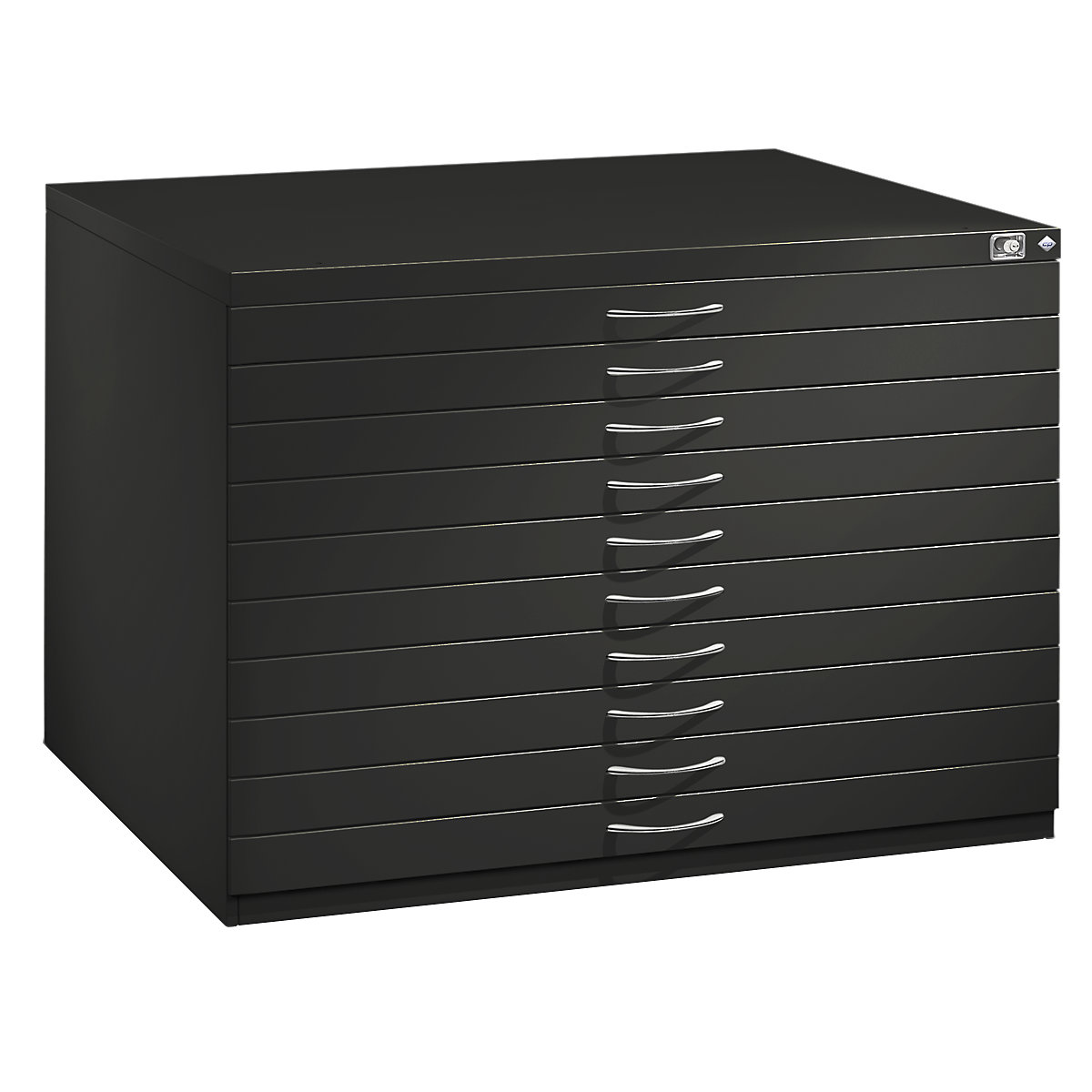Drawing cabinet – C+P, A1, 10 drawers, height 760 mm, black grey-22