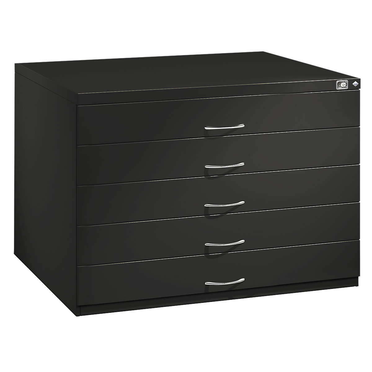 Drawing cabinet – C+P, A1, 5 drawers, height 760 mm, black grey-13