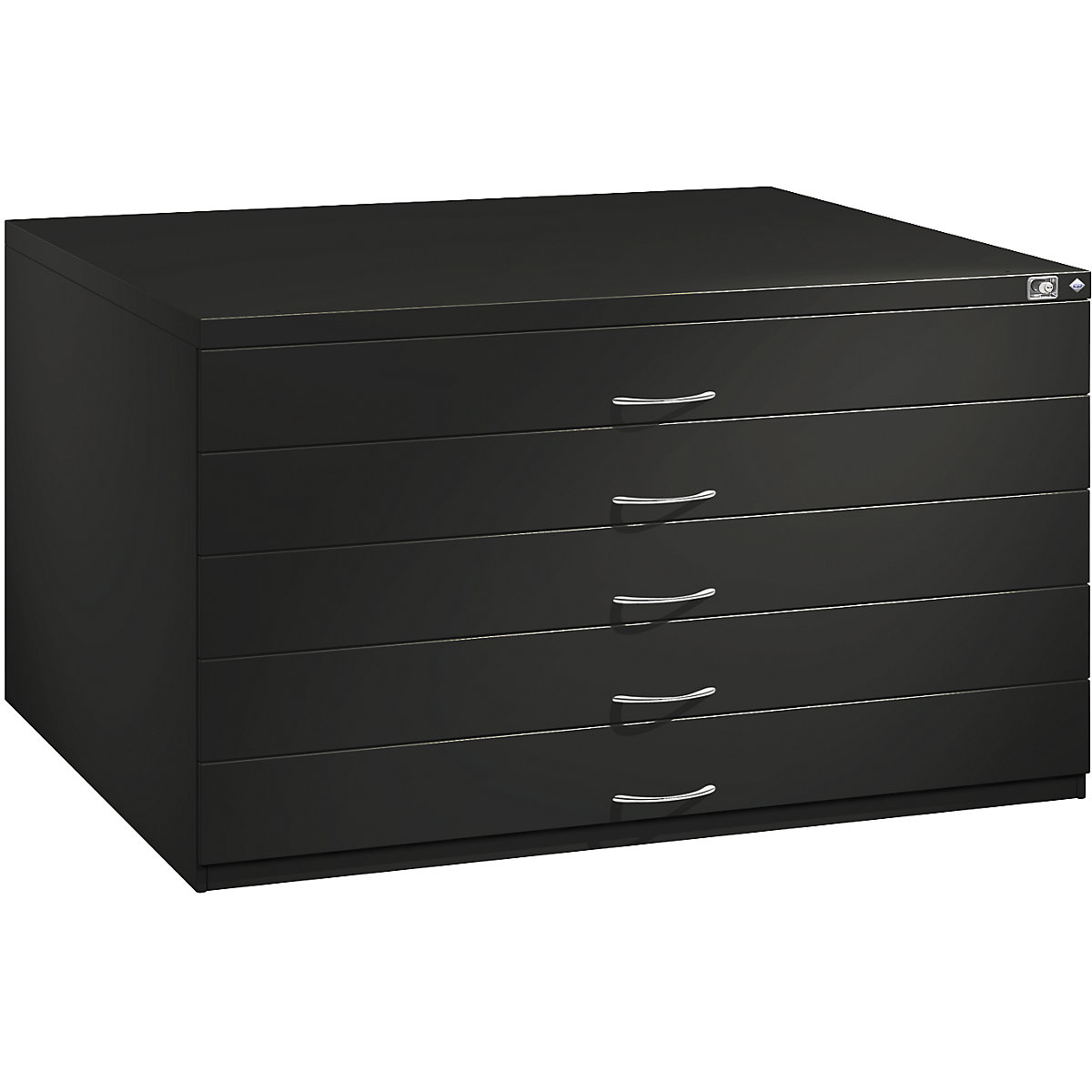 Drawing cabinet – C+P, A0, 5 drawers, height 760 mm, black grey-21
