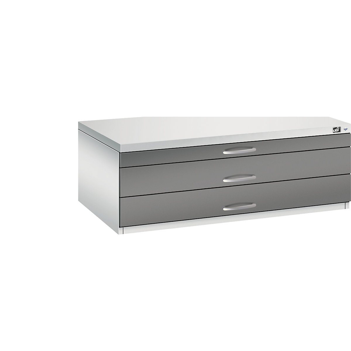 Drawing cabinet – C+P, A1, 3 drawers, height 420 mm, light grey / volcanic grey-12