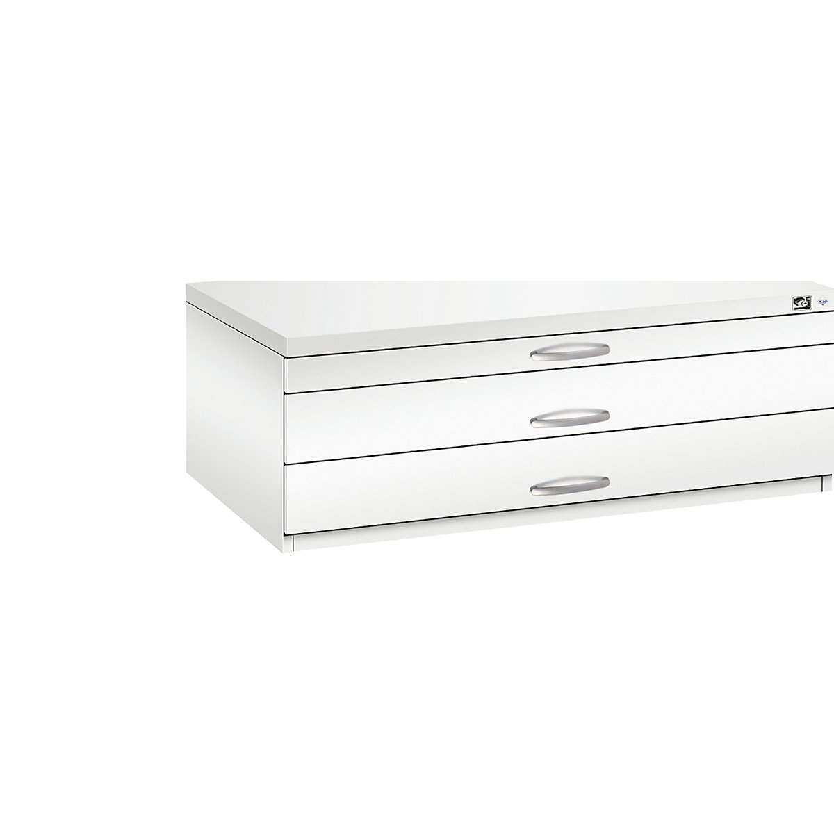 Drawing cabinet – C+P, A1, 3 drawers, height 420 mm, traffic white-11
