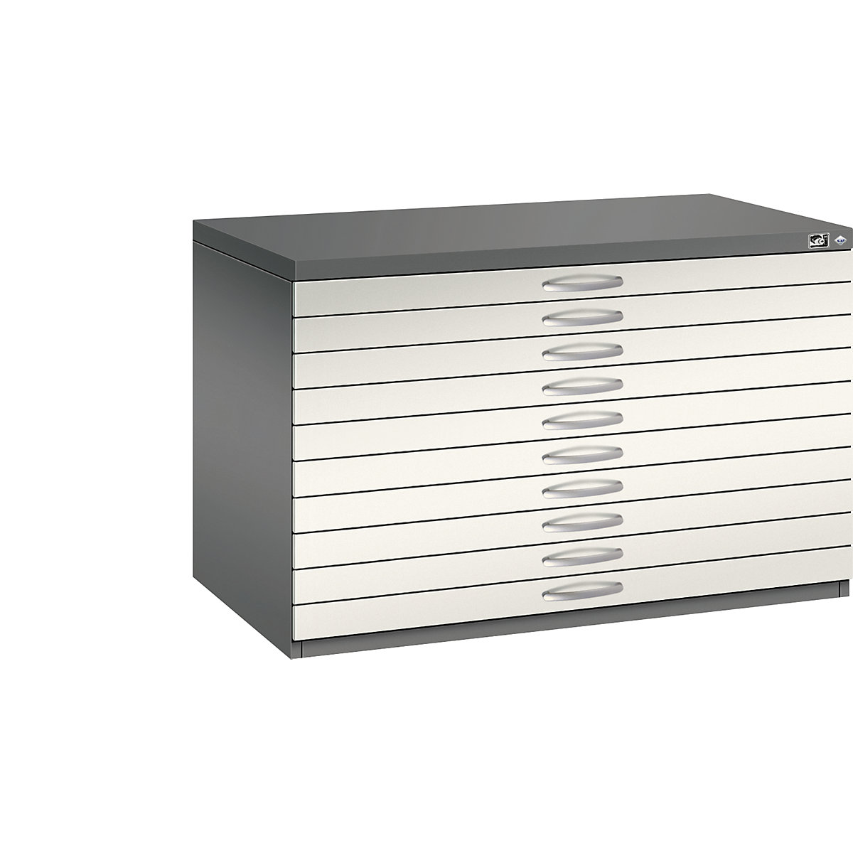 Drawing cabinet – C+P, A1, 10 drawers, height 760 mm, volcanic grey / oyster white-18