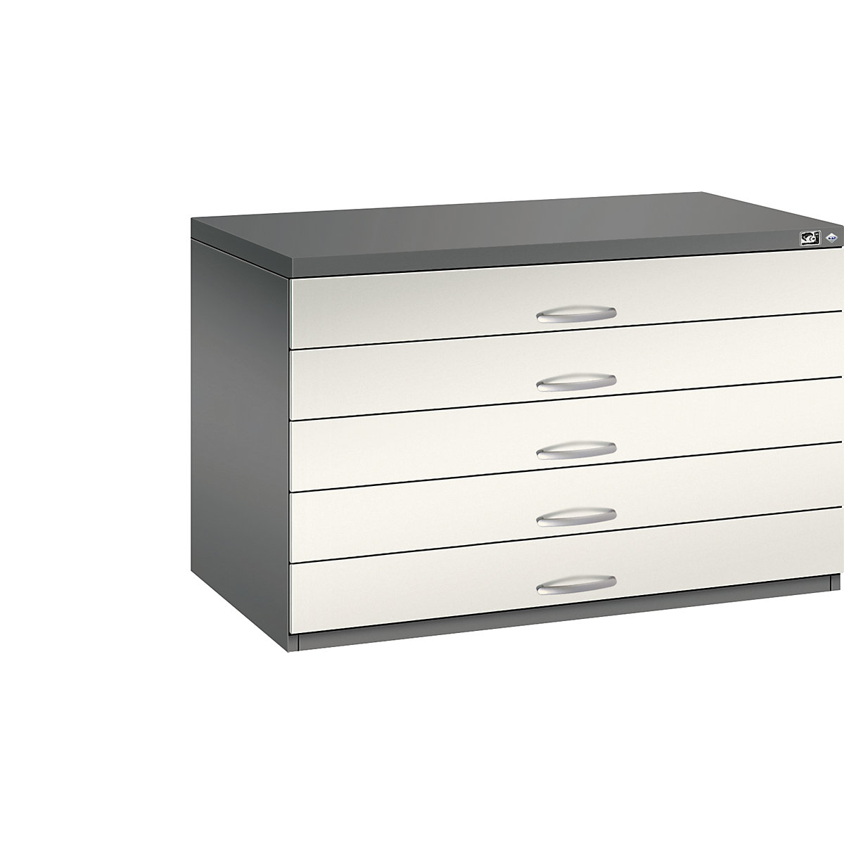 Drawing cabinet – C+P, A1, 5 drawers, height 760 mm, volcanic grey / oyster white-19