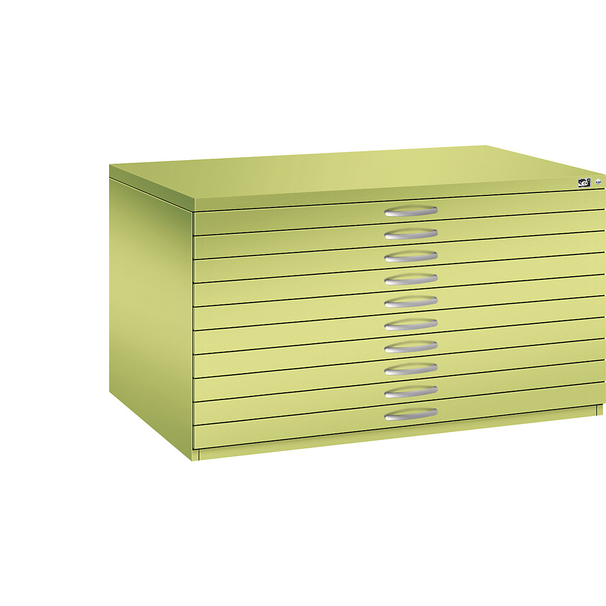 Drawing cabinet – C+P, A0, 10 drawers, height 760 mm, viridian green-20