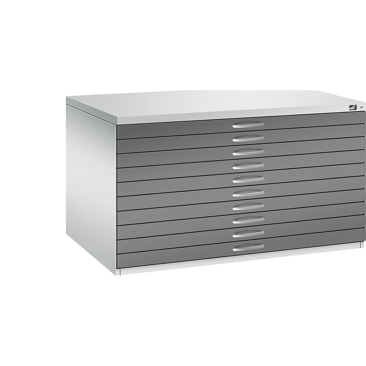 Drawing cabinet – C+P, A0, 10 drawers, height 760 mm, light grey / volcanic grey-15