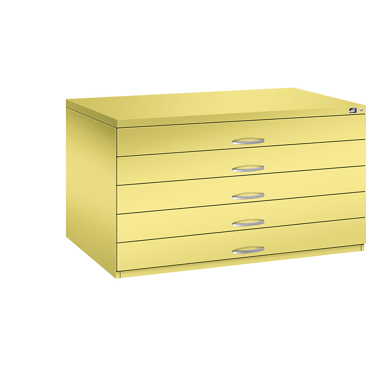 Drawing cabinet – C+P, A0, 5 drawers, height 760 mm, sulphur yellow-12
