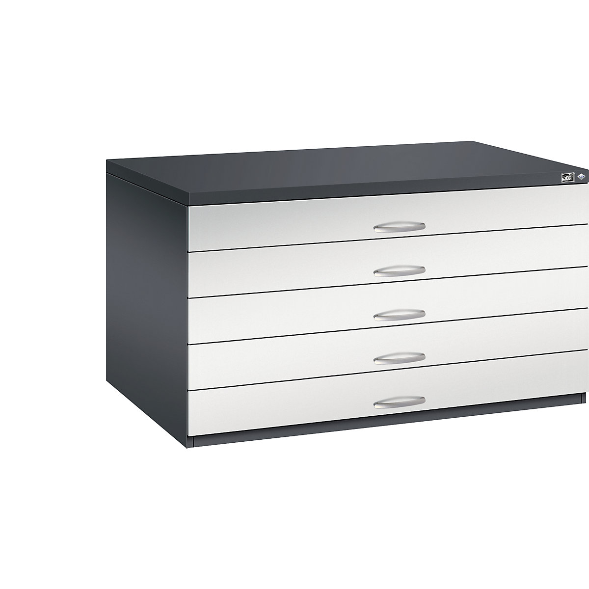 Drawing cabinet – C+P, A0, 5 drawers, height 760 mm, black grey / light grey-23