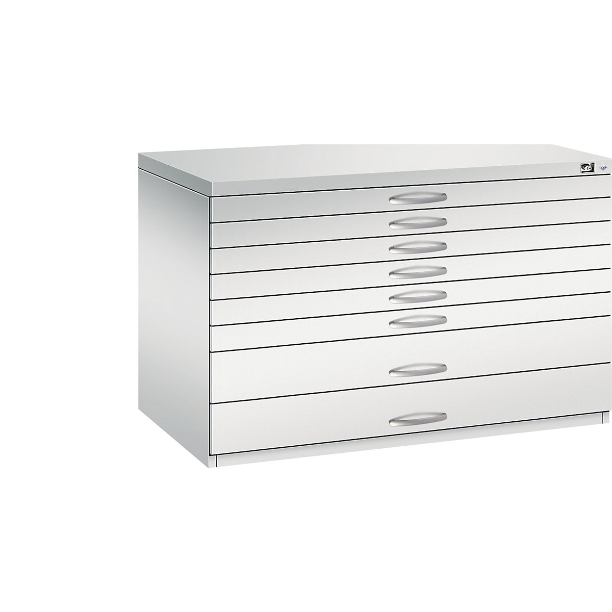 Drawing cabinet – C+P, A1, 8 drawers, height 760 mm, light grey-20