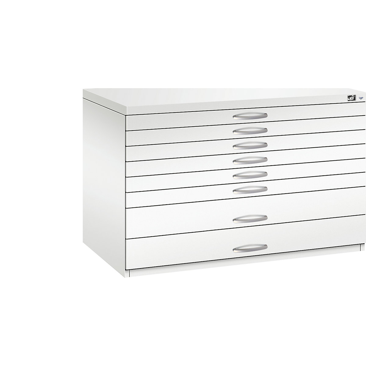 Drawing cabinet – C+P, A1, 8 drawers, height 760 mm, traffic white-19