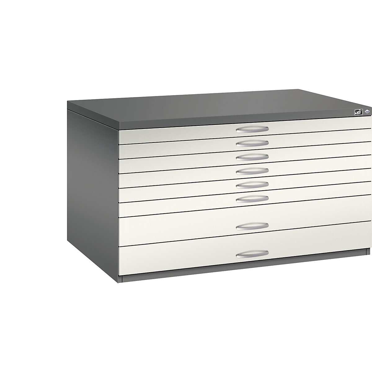 Drawing cabinet – C+P, A0, 8 drawers, height 760 mm, volcanic grey / oyster white-14