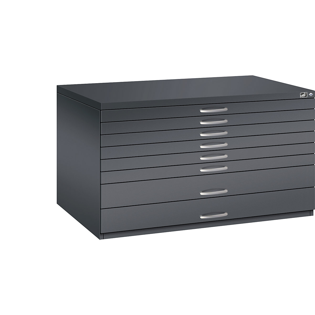 Drawing cabinet – C+P, A0, 8 drawers, height 760 mm, black grey-11
