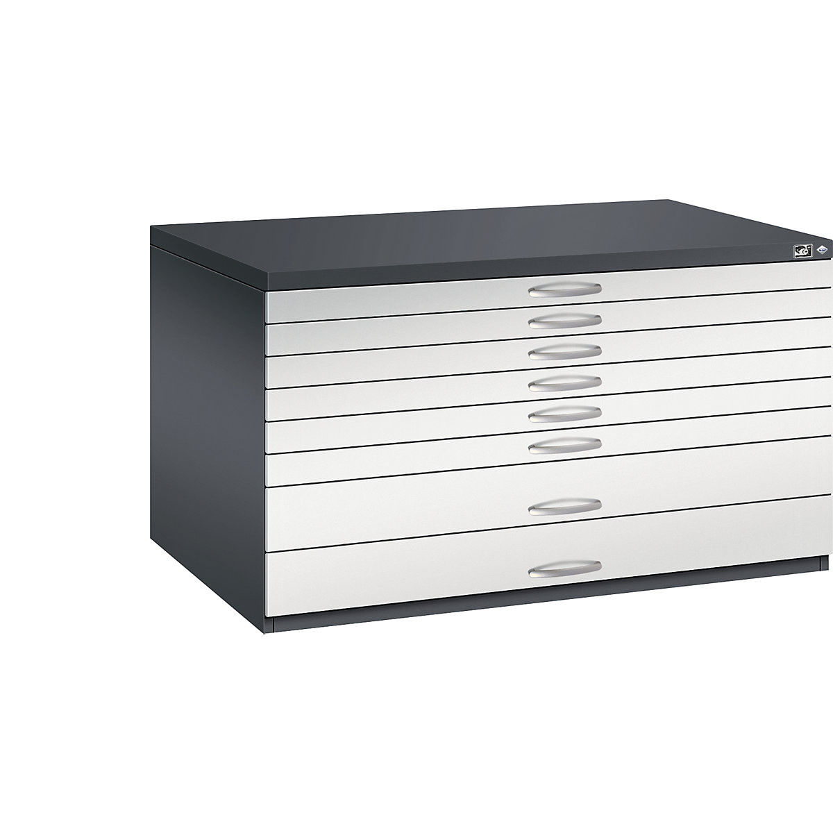 Drawing cabinet – C+P, A0, 8 drawers, height 760 mm, black grey / light grey-22