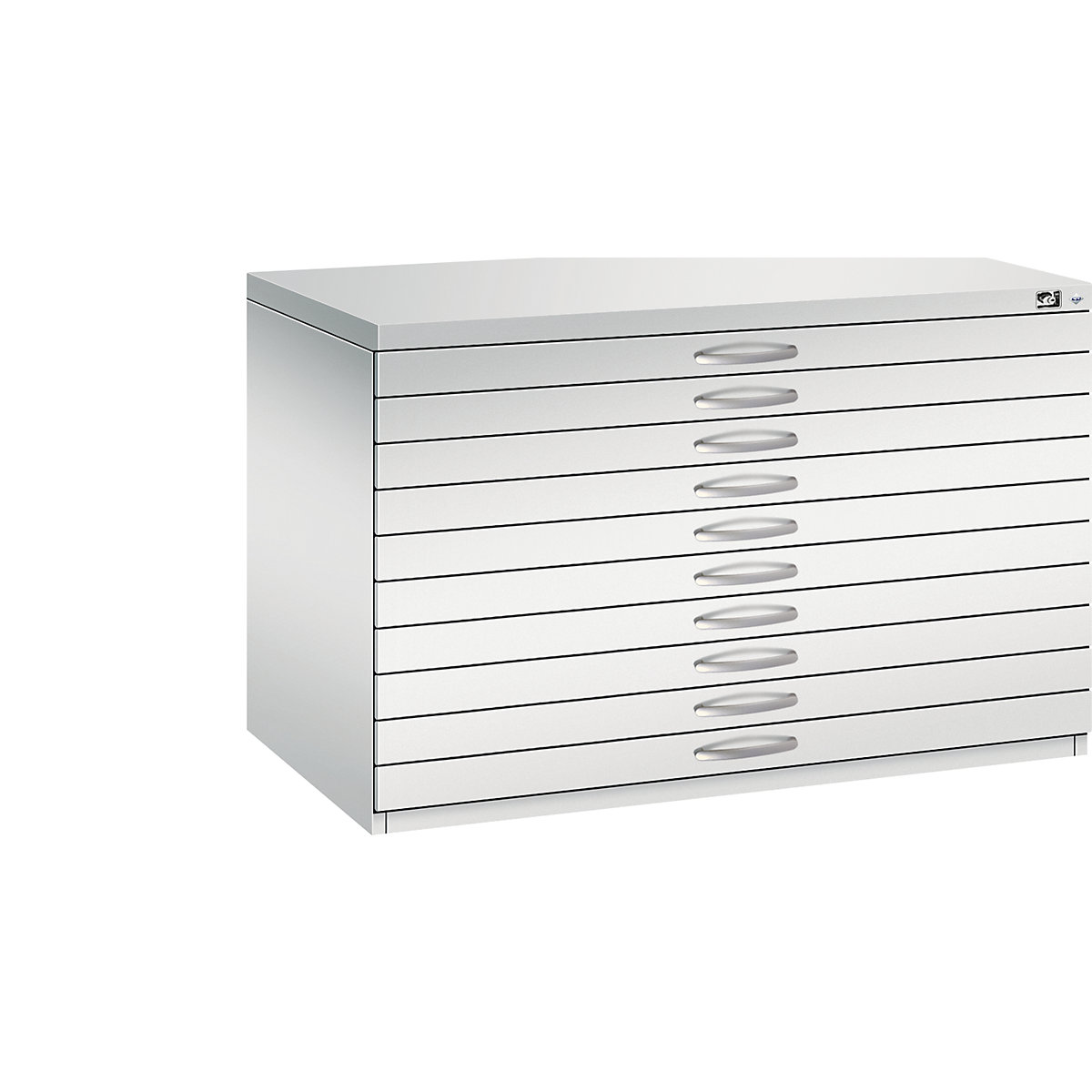 Drawing cabinet – C+P, A1, 10 drawers, height 760 mm, light grey-20