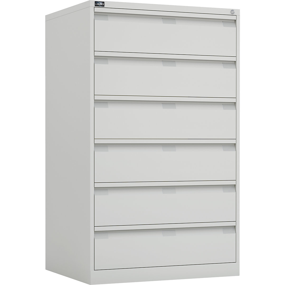 ECO card file cabinet – BISLEY, A5, 3 track, 6 drawers, pure white-4