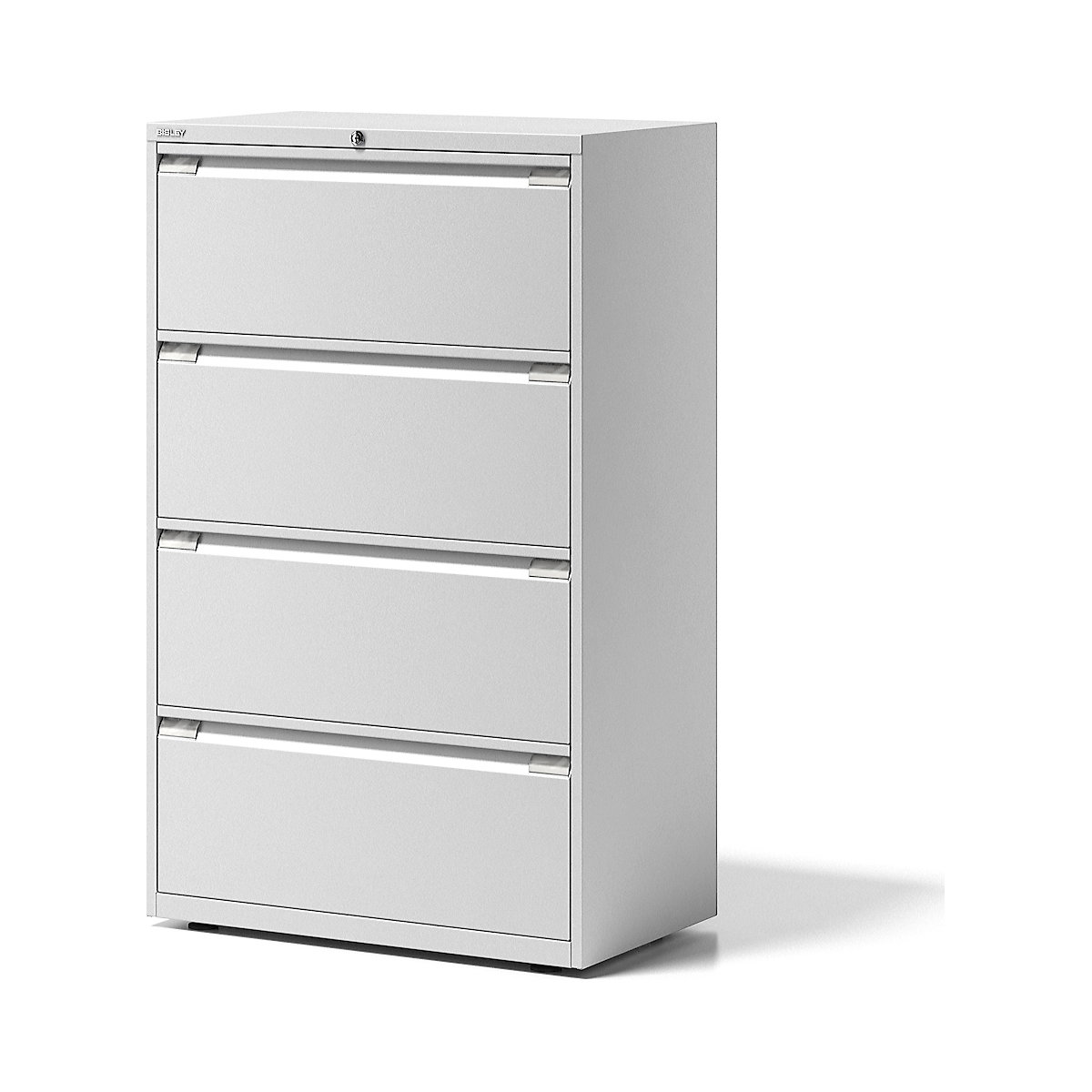 ESSENTIALS suspension filing cabinet – BISLEY, 2 rails, 4 drawers, traffic white-3