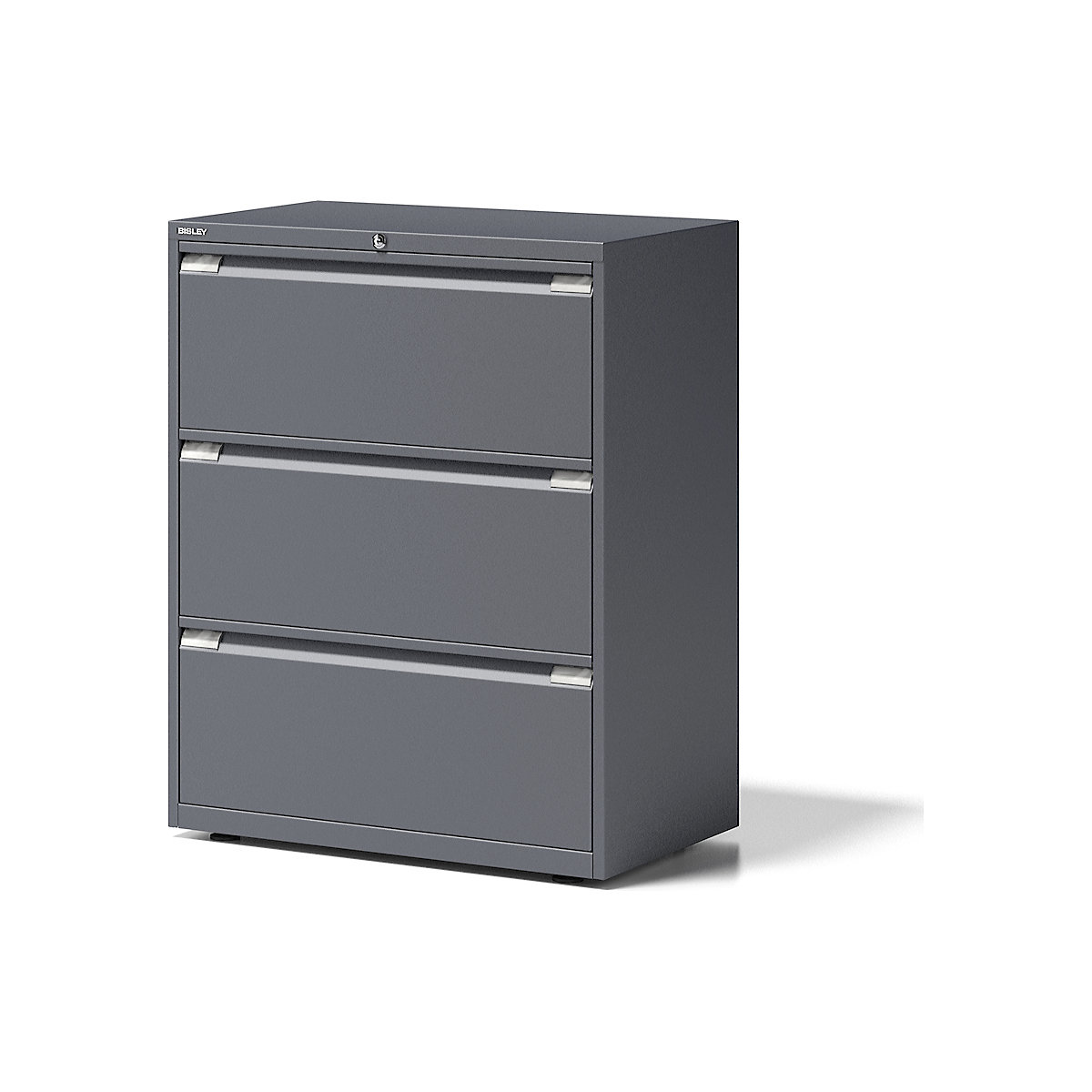 ESSENTIALS suspension filing cabinet – BISLEY, 2 rails, 3 drawers, charcoal-5