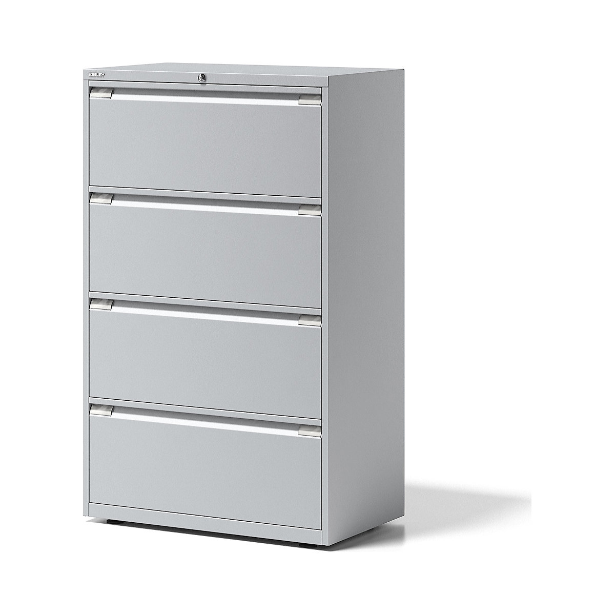 ESSENTIALS suspension filing cabinet – BISLEY, 2 rails, 4 drawers, light grey-5