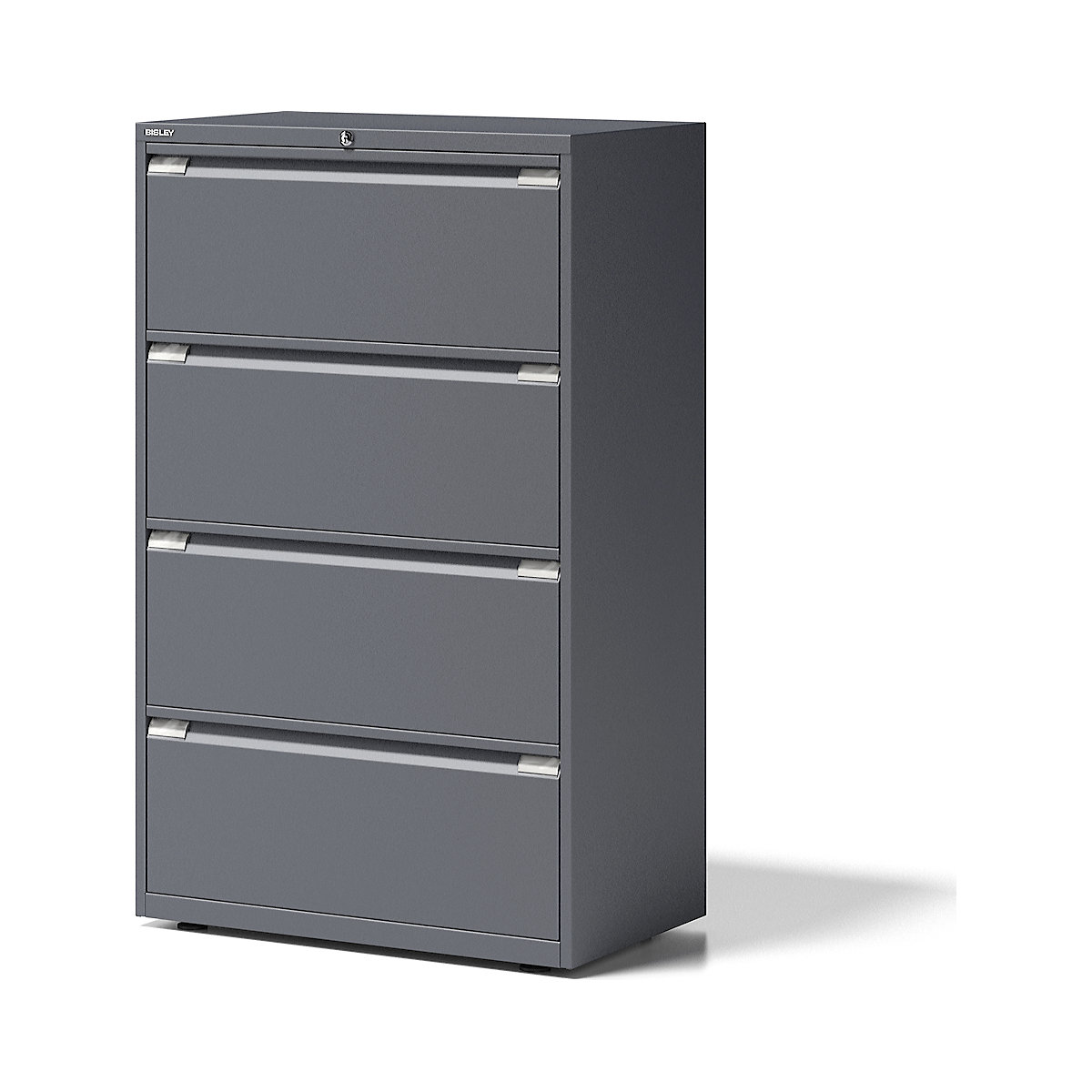 ESSENTIALS suspension filing cabinet – BISLEY, 2 rails, 4 drawers, charcoal-4