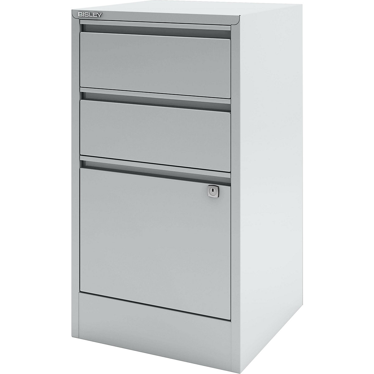 HomeFiler suspension filing cabinet – BISLEY, 2 drawers, 1 suspension file drawer, light grey-7