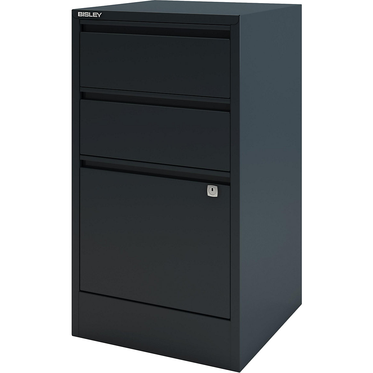HomeFiler suspension filing cabinet – BISLEY, 2 drawers, 1 suspension file drawer, charcoal-6