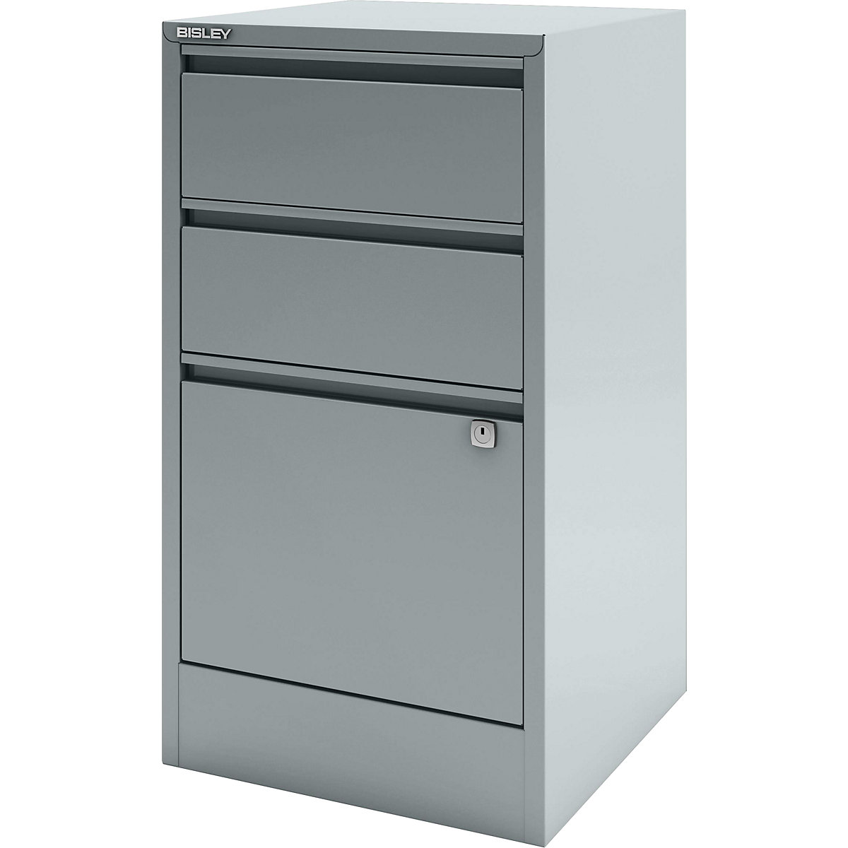 HomeFiler suspension filing cabinet – BISLEY, 2 drawers, 1 suspension file drawer, silver-4