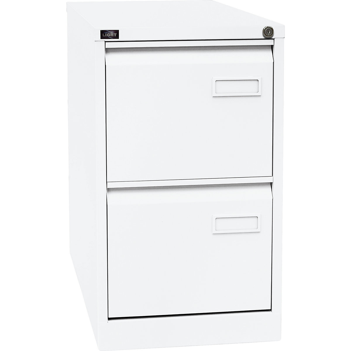 LIGHT suspension file cabinet, 1-track – BISLEY, 2 A4 drawers, traffic white-4