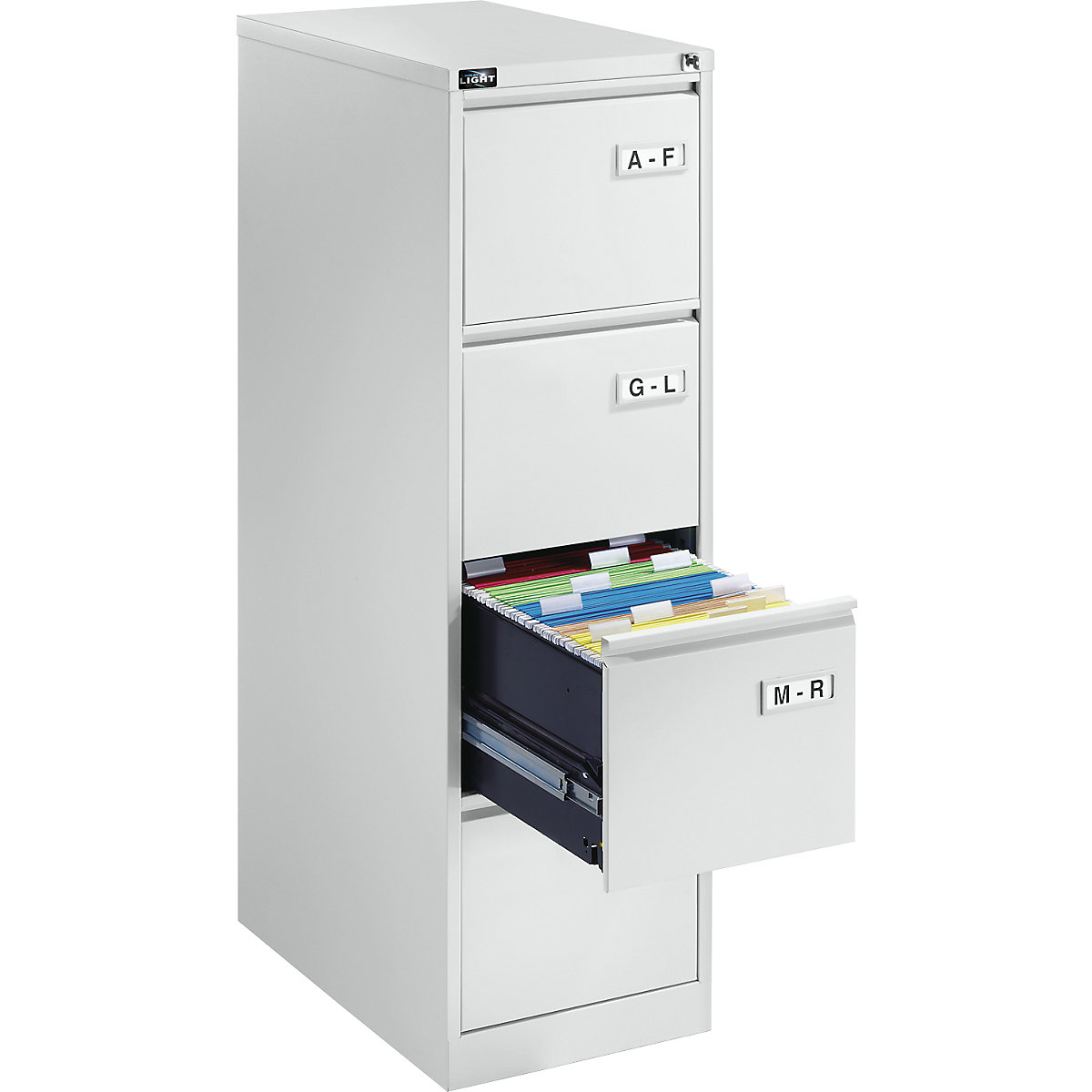 LIGHT suspension file cabinet, 1-track – BISLEY (Product illustration 2)-1