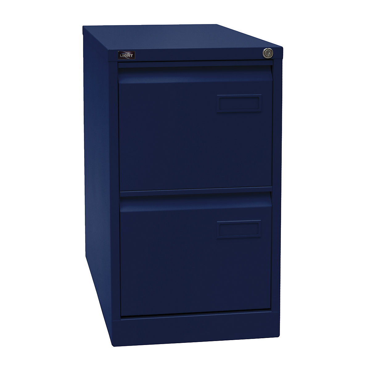 LIGHT suspension file cabinet, 1-track – BISLEY, 2 A4 drawers, oxford blue-5