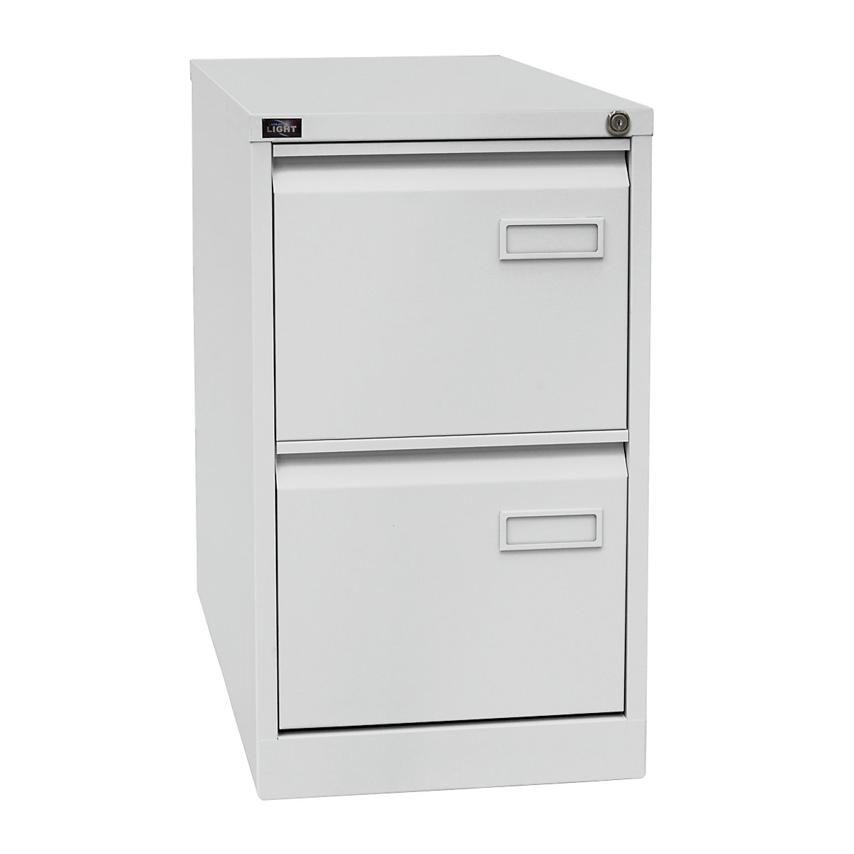 LIGHT suspension file cabinet, 1-track – BISLEY, 2 A4 drawers, light grey-3