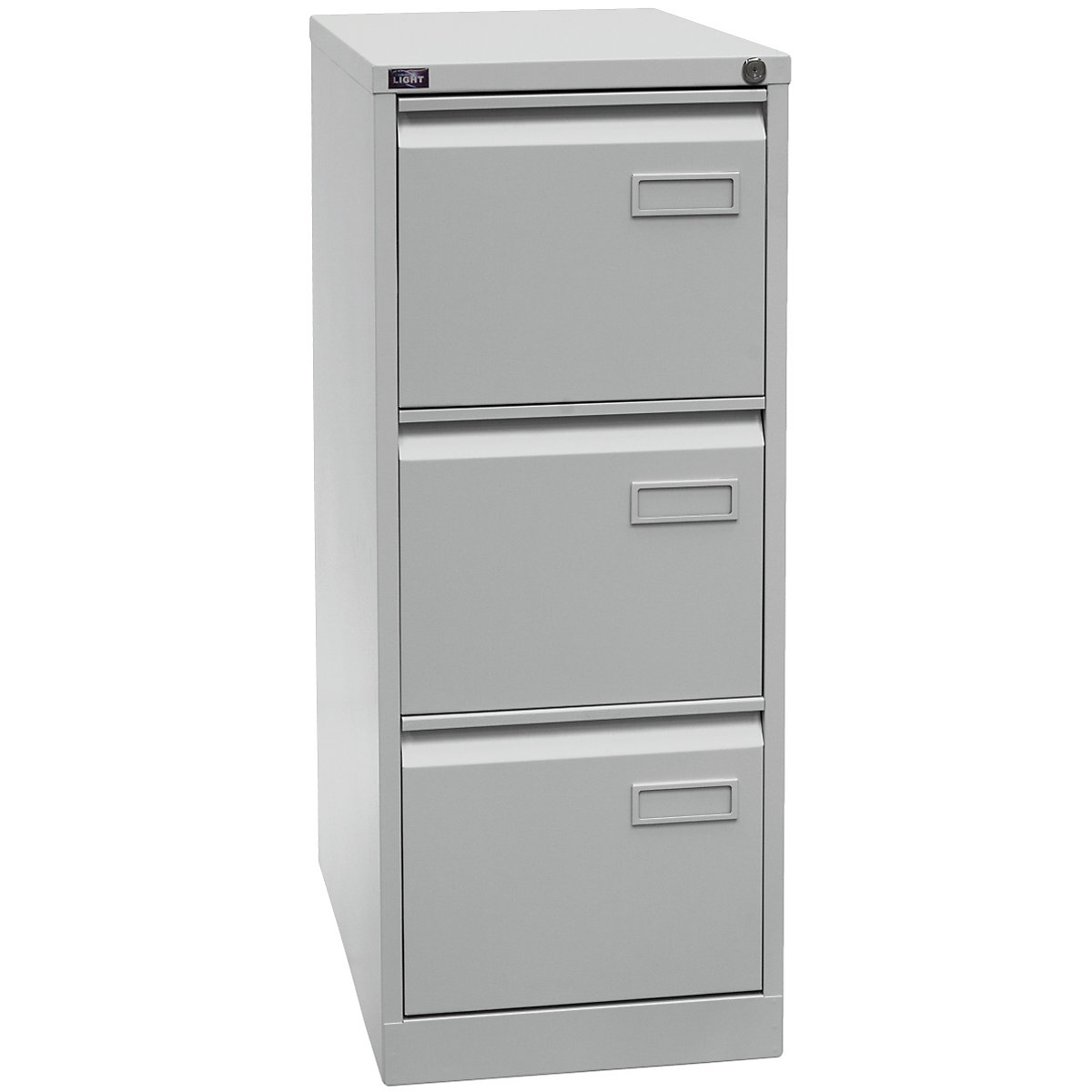 LIGHT suspension file cabinet, 1-track – BISLEY, 3 A4 drawers, light grey-5