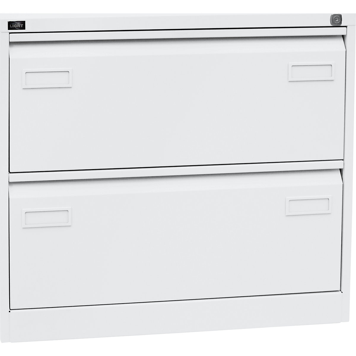 LIGHT suspension file cabinet, 2-track – BISLEY, 2 A4 drawers, traffic white-4