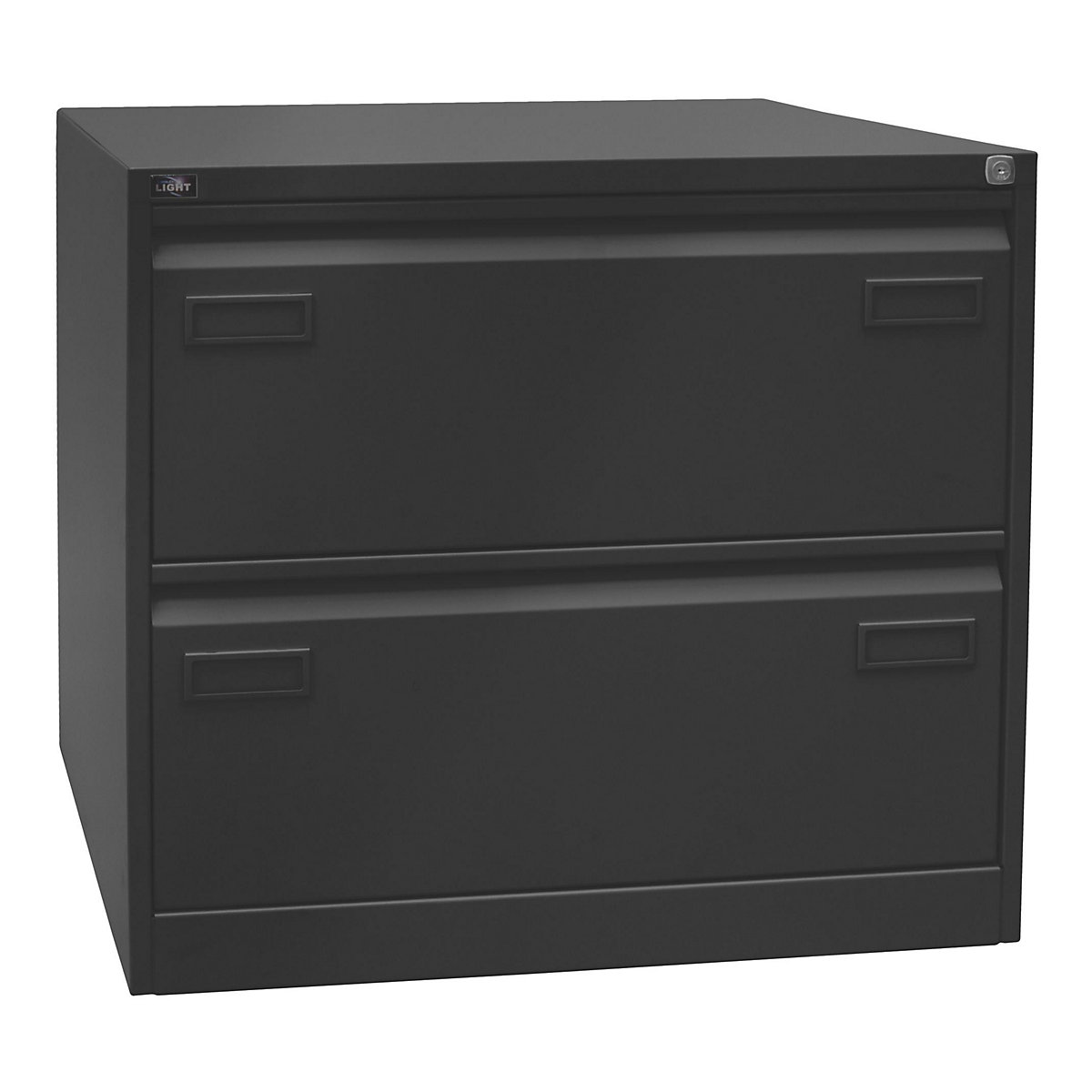 LIGHT suspension file cabinet, 2-track – BISLEY, 2 A4 drawers, black-5